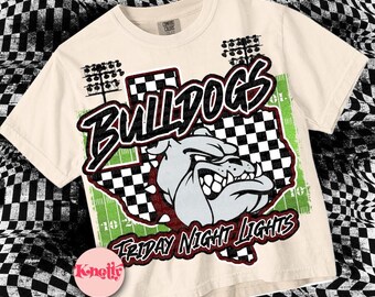 Retro Friday Night Lights -  Mascot-Bulldogs Football PNG - School Spirit - Maroon