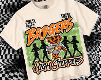 Cute Preppy Friday Night Lights- PNG File - BADGER HIGHSTEPPERS - Mascots Orange Black