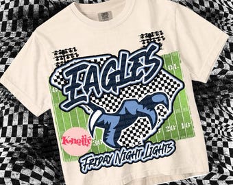 Cute Preppy Friday Night Lights- PNG File - Eagles  - Mascots-Blue