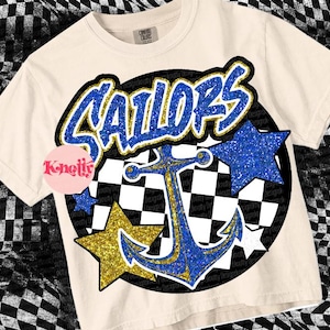 Retro Pop Glitter Sailors  Mascot-Eagles PNG Blue Yellow