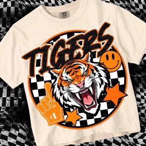 ORIGINAL DESIGNER- Retro Mascot -Tigers PNG - School Spirit