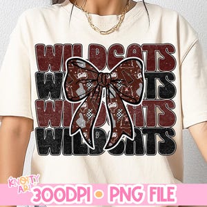 Retro Coquette Repeated WILDCATS Mascot-WILDCAT Nation PNG - School Spirit