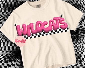 Retro Inflated Pink  Mascot-WILDCATS PNG - School Spirit