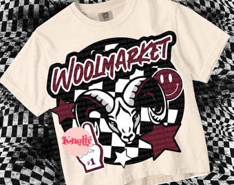 Retro Pop Mascot-RAMS PNG - School Spirit - Maroon