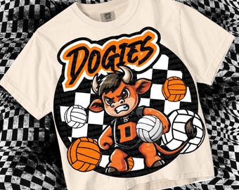 Cute Preppy - SVG File - ORANGE DOGIES Volleyball- Mascots