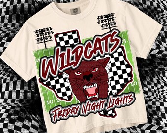 Retro Pop Friday Night Lights Mascot-WILDCAT PNG - School Spirit