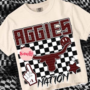 Retro Grunge -  Mascot-AGGIES PNG - School Spirit - Maroon
