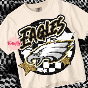 Retro Pop Glitter EAGLES  Mascot-Eagles PNG Black Gold