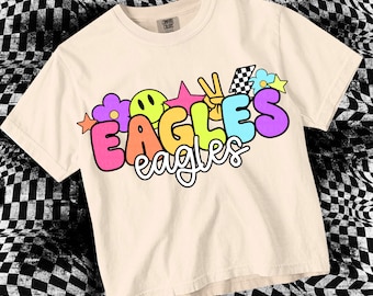 Retro Pop Sticker Colorful Mascot-Eagles PNG