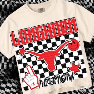 Retro Grunge -  Mascot-LONGHORNS PNG - School Spirit - Red