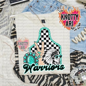 Cute Western Turquoise Mascot-Warrior Nation PNG - School Spirit-Western Style - Western mama, Warriors school spirit