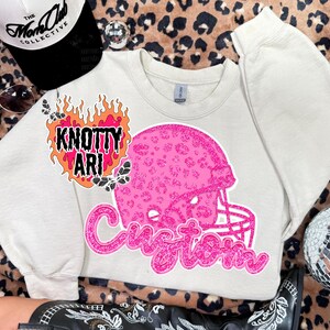 Custom Football Design - Pink Helmet Glitter - Mascot - Custom Request - Pink out - Breast Cancer Awareness Football Custom football design