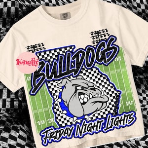 Retro -  Mascot-Bulldogs Football PNG - School Spirit - Royal Blue Black Georgia