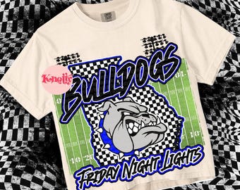 Retro -  Mascot-Bulldogs Football PNG - School Spirit - Royal Blue Black Georgia