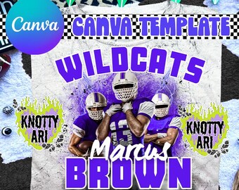 Canva Football Game Day Fan Shirt Design File, Shirt Template, Football T Shirt Design, Editable in canva