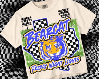 Retro Pop Friday Night Lights - Mascot-BEARCATS PNG - School Spirit
