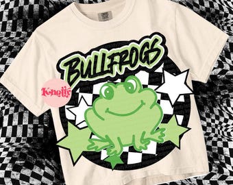 Retro Pop -  Mascot-Frogs SVG & PNG - School Spirit - Green White