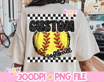 Retro Cute Custom SOFTBALL Team Design-PNG Design - Glitter Cheetah-Leopard