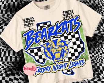 Retro Pop Friday Night Lights - Mascot-BEARKATS PNG - School Spirit