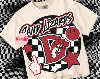 Retro Mascot -Sand Lizards PNG - School Spirit - Red