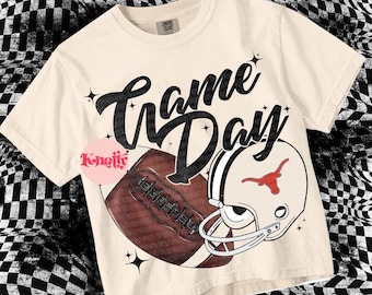Retro Vintage Football LONGHORNS GAMEDAY Design PNG File red