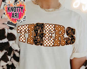 Cute TIGERS Bulging Patterned Text, Retro Text