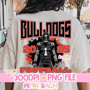 Conception de football - BULLDOG Football PNG - rouge noir - fierté de bouledogue - conception de maillot de football - fichier png de football - DTF - prêt à imprimer