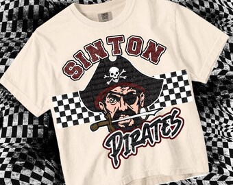 Retro Preppy SINTON PIRATE -Mascot- PNG - School Spirit