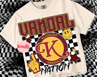 Retro Grunge Mascot Sticker - VANDAL NATION PNG - School Spirit