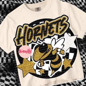 Retro Pop Glitter -  Mascot-Hornets PNG - School Spirit