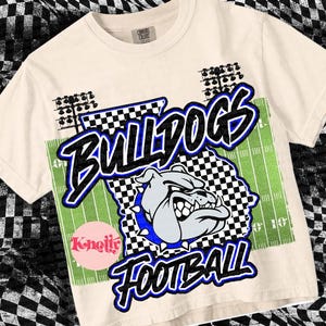 Retro -  Mascot-Bulldogs Football PNG - School Spirit - Royal Blue Black Georgia Football
