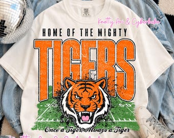Football Design- Tigers FOOTBALL -  Mascot-Tigers Football PNG - School Spirit - Orange  Black