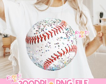 BASEBALL PNG Glitter Iridescent-  Game day baseball- Baseball mama Baseball girly Baseball mom png  Sports png Preppy Baseball Design