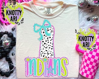 Retro Preppy Neon  -  Mascot-INDIANS PNG - School Spirit