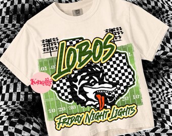 Cute Preppy Friday Night Lights- PNG File - LOBOES - Mascots-Yellow Green