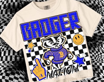 Cute Preppy Glitter- PNG File - BADGER NATION - Mascots Blue White