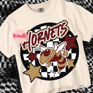 Retro Pop -  Mascot-Hornets  PNG - School Spirit - Maroon Gold