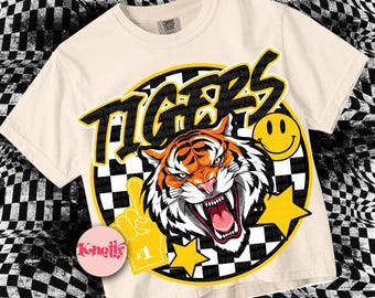 Retro Mascot -Tigers PNG - School Spirit - Yellow