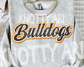 Knit Sherpa-  Mascot-Bulldogs PNG - School Spirit