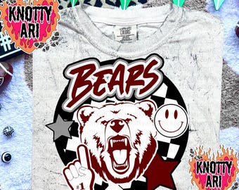 ORIGINAL DESIGNER- Retro Mascot -Bears PNG - School Spirit