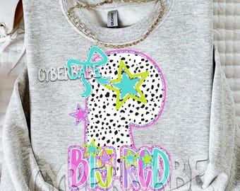 Retro Neon Preppy Colorful Mascot- PNG - School Spirit