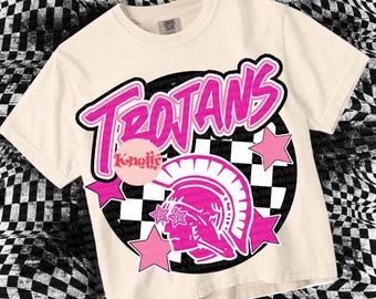 Retro Pop Pink - Trojan PNG - School Spirit
