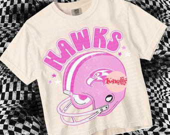 Cute Pink Preppy-  Mascot-HAWKS PNG - School Spirit