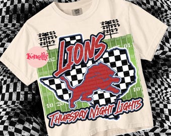 Retro Pop Thursday Night Lights Mascot- LIONS - Mascots-Red Blue