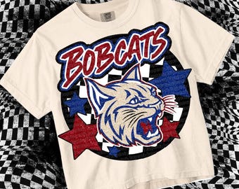 Retro Glitter - Bobcats PNG - School Spirit