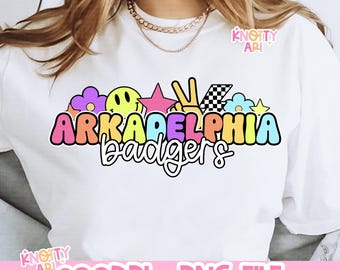 Retro Sticker Arkadelphia Badgers Design PNG File