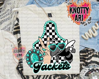 Cute Western Turquoise - PNG File - JACKETS - Mascots - School Spirit - Ready to Print - Cute Western mama - western school spirits png