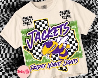 Cute Preppy Friday Night Lights- PNG File - JACKETS - Mascots-Purple