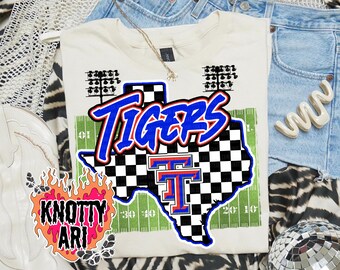 Cute Preppy Friday Night Lights- PNG File - Tigers Blue Red
