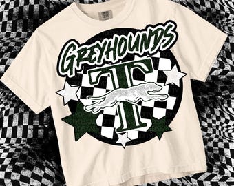 Retro Glitter Mascot- TAFT GREYHOUND PNG - School Spirit
